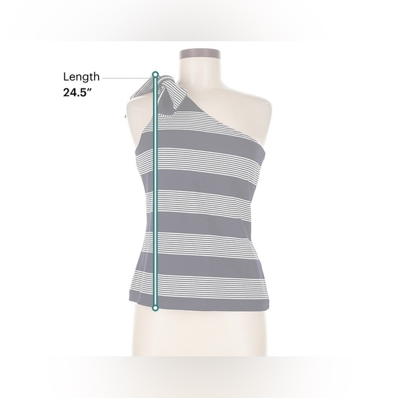 Bishop + Young Anthropologie Navy & White Off the Shoulder Striped Tank Size:M - Picture 4 of 10